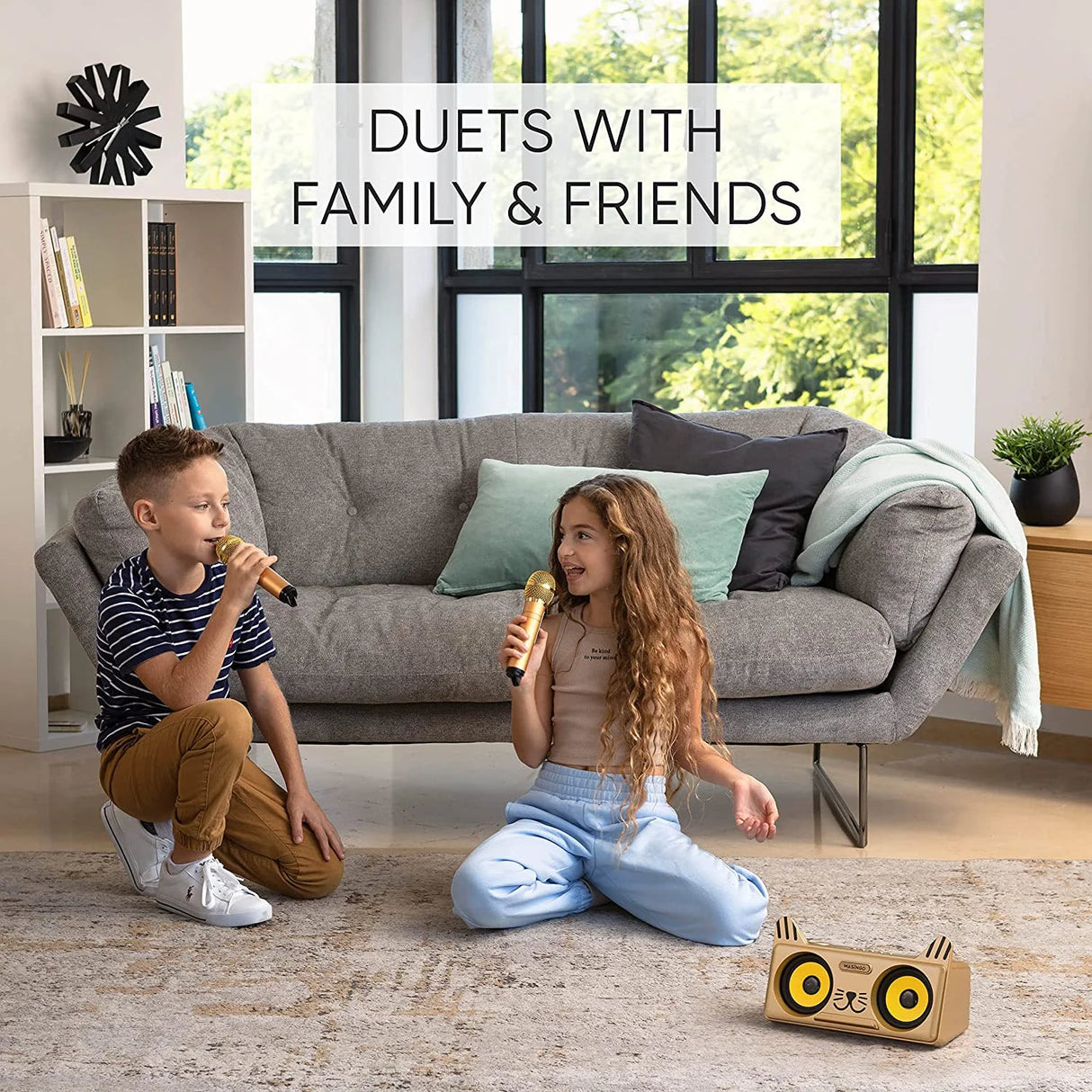 Portable Kitty Cat Karaoke Machine for Kids, Children, & Toddlers W/Bluetooth Speakers, 2 Wireless Microphones, PA System & Karaoke Song Mode! Best Birthday Gift for Boys & Girls - Spinto G3