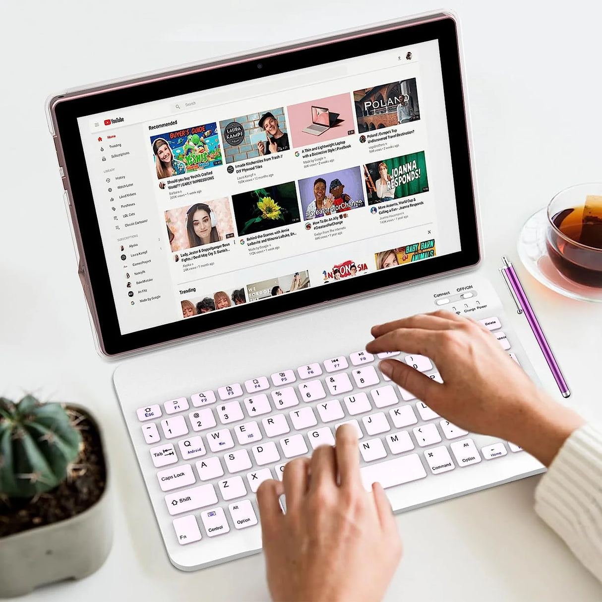 Android 13 Tablet with Keyboard, 10 Inch 2 in 1 Tablets, 12GB RAM+128GB ROM 2.0Ghz CPU Tableta, 2.4G/5G Wifi6 BT 5.0 Tablet PC, 1280*800 HD Tablet with Case Mouse Stylus Film, 6000Mah Battery Tablet