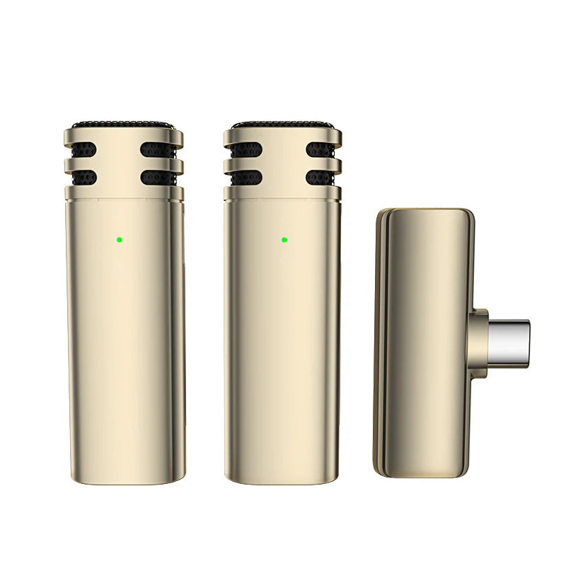 Compact Dual Mic Wireless Lavalier Clip Mic for Outdoor Vlogging and Streaming Mini Mic