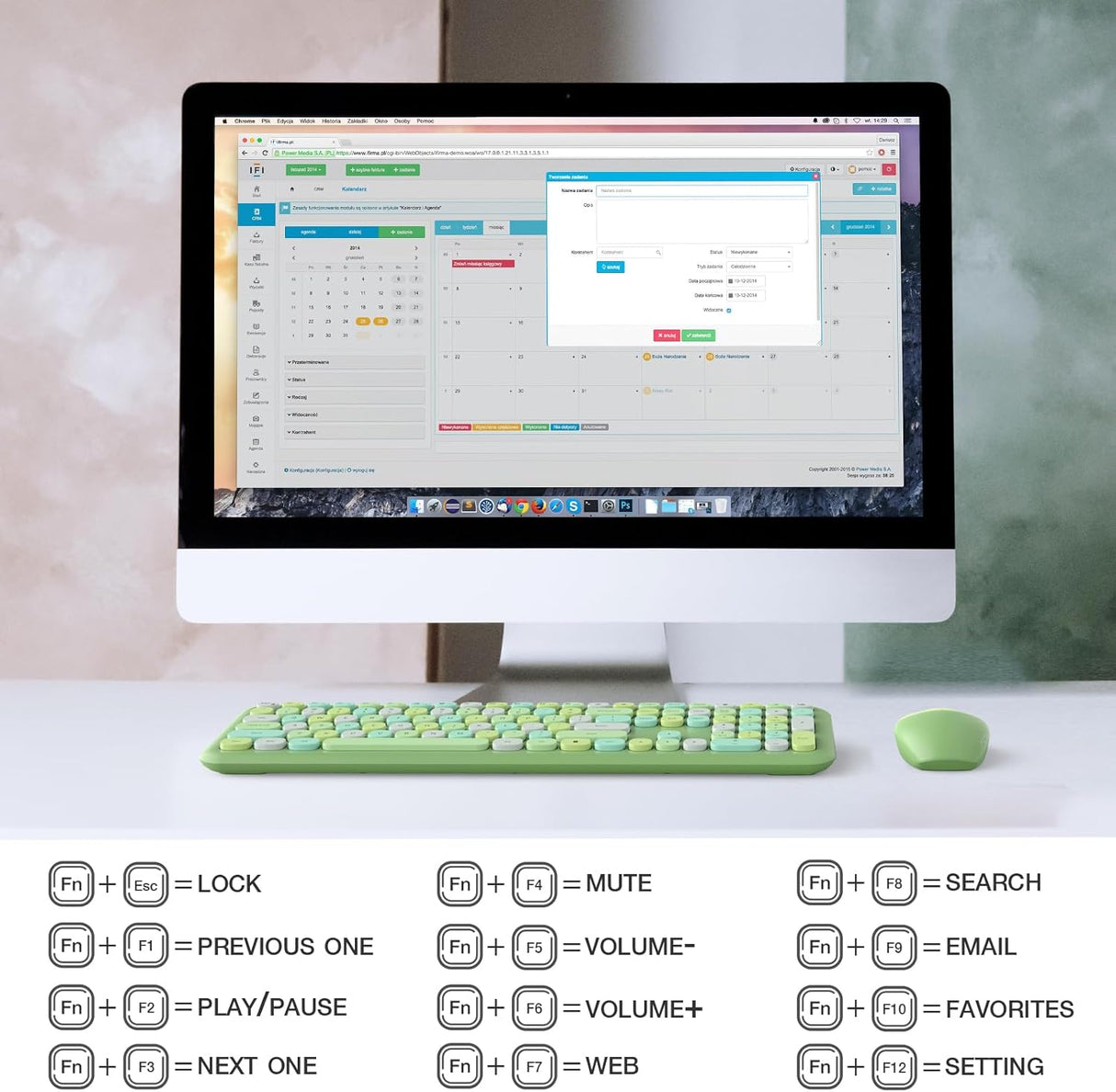 Wireless Keyboard and Mouse Combo Silent, Slim Compact 2.4G USB Full Size Wireless Mouse and Keyboard Combo, Cute 110 Keys for PC, Notebook, Macbook, Tablet, Laptop, Windows System