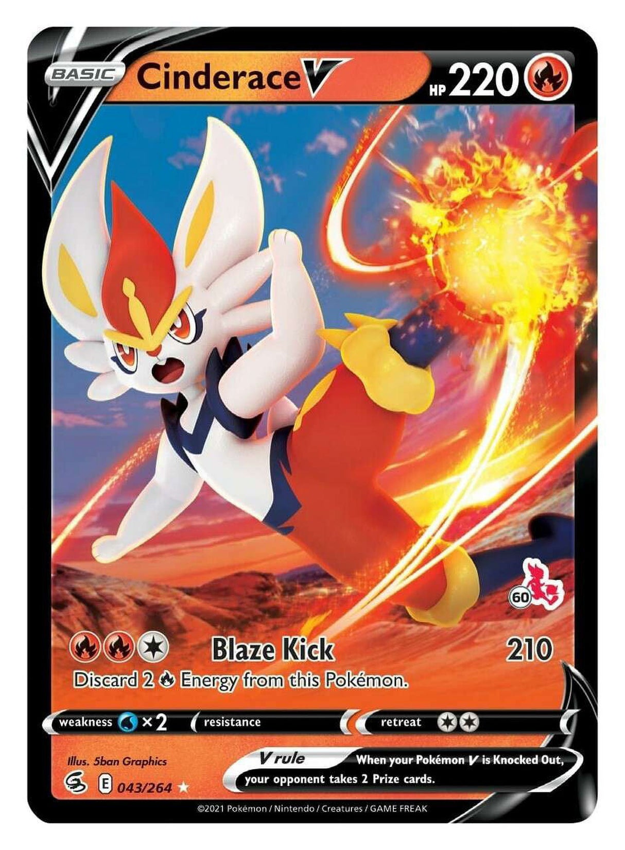 Trading Card Game Cinderace 60-Card Deck