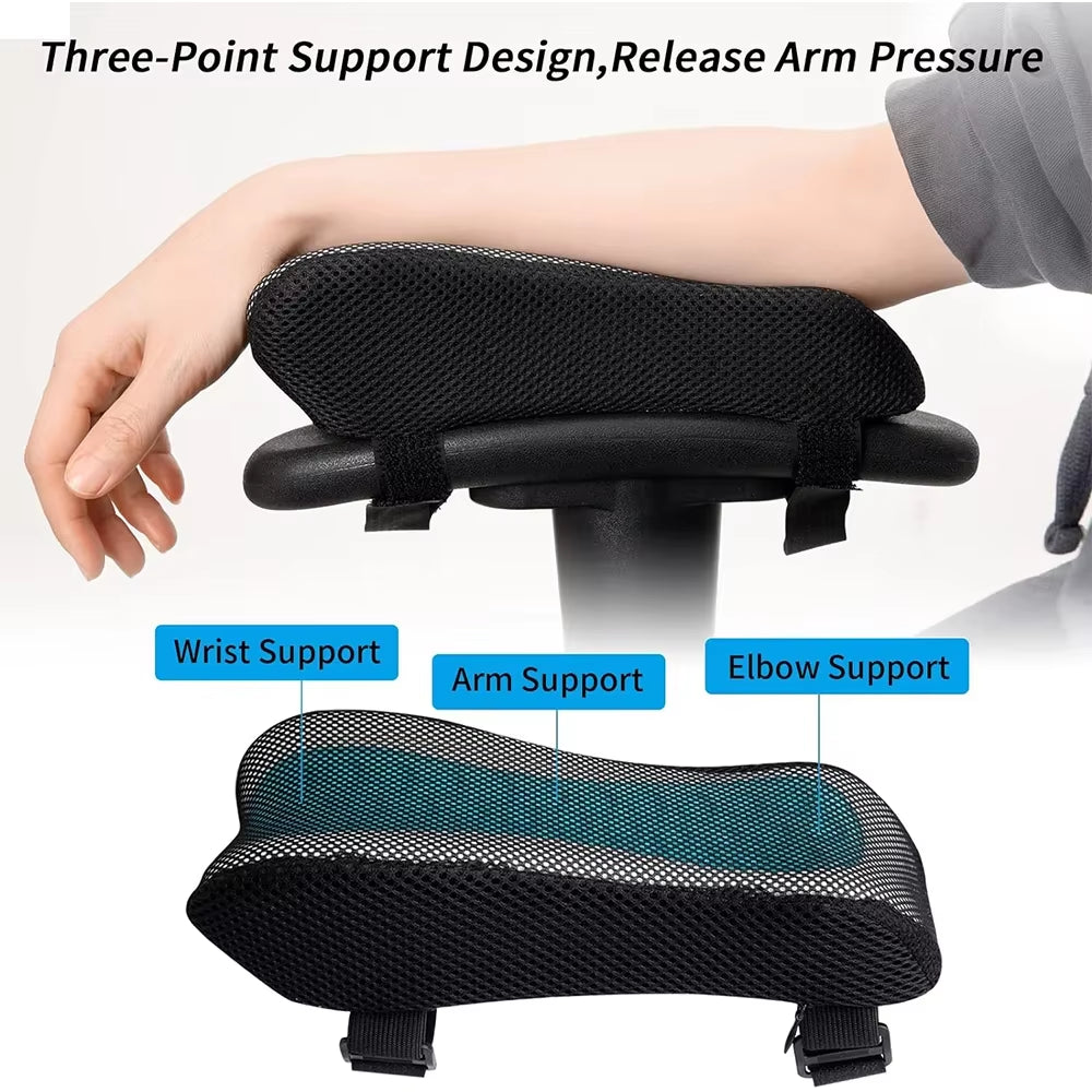 2Pcs Ergonomic Memory Foam Armrest Pads Office Chair Arm Rest Cover Pillow Elbow Support Cushion for Computer,Gaming,Desk Chairs