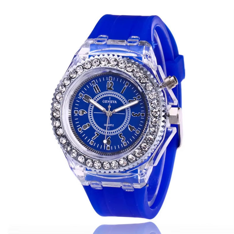 UTHAI L34 New Women'S Watch Glow Rhinestone LED Harajuku Korean Fashion Trend Male and Female Student Couple Quartz Wristwatches