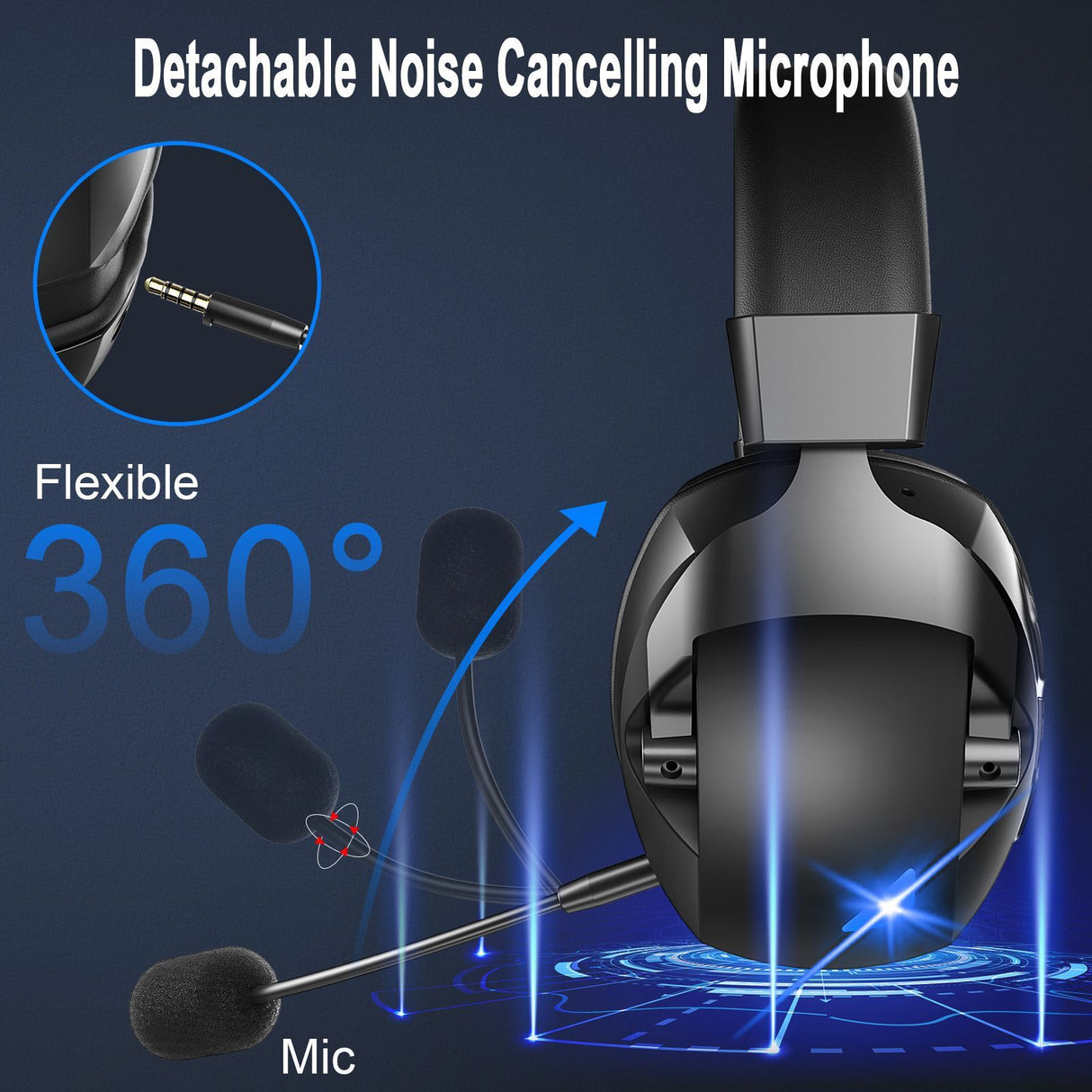 Cross-Border Over-Ear Bluetooth Headphones With Wireless Microphone 2.4G Dual-Mode, For E-Sports, Gaming PCs & PS5