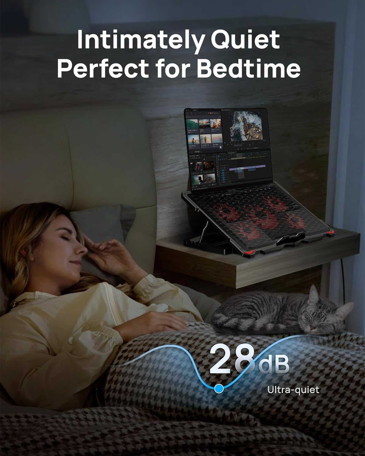 Laptop Cooling Pad for 17.3" Notebook, Red 5 Fans