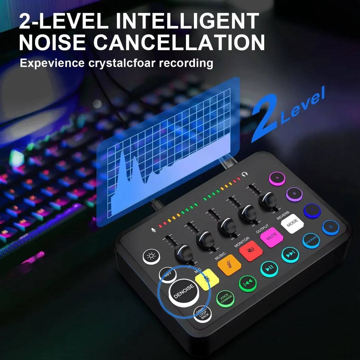 5-Channel Live Sound Card Audio Mixer F11 Professional Studio Recording Kit Podcast Accessories Parts DJ Recording Equipment