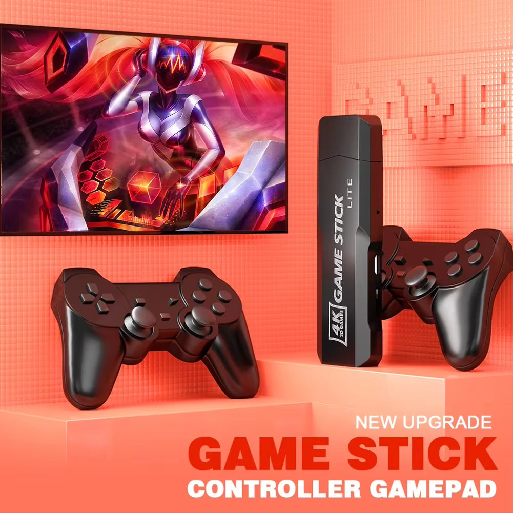 GD10 X2 plus Game Stick 4K HD Retro Video Game Console Wireless Controllers 64/128/256GB Built-In 58000 Games Support TF Card