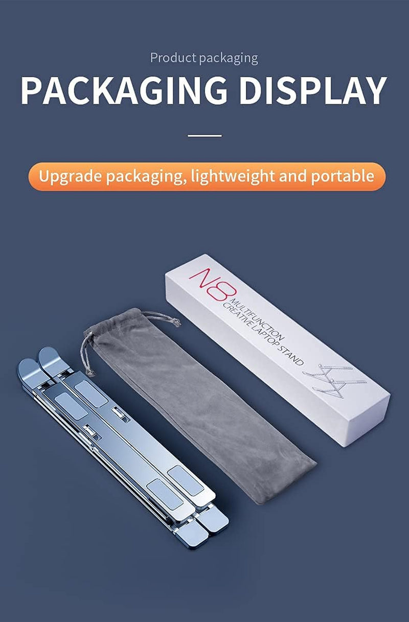 2022 New Latest Adjustable Laptop Stand Lightweight Ergonomic and Convenient Laptop Stand Compatible with 10-16 Inch Laptop Stand (Grey)