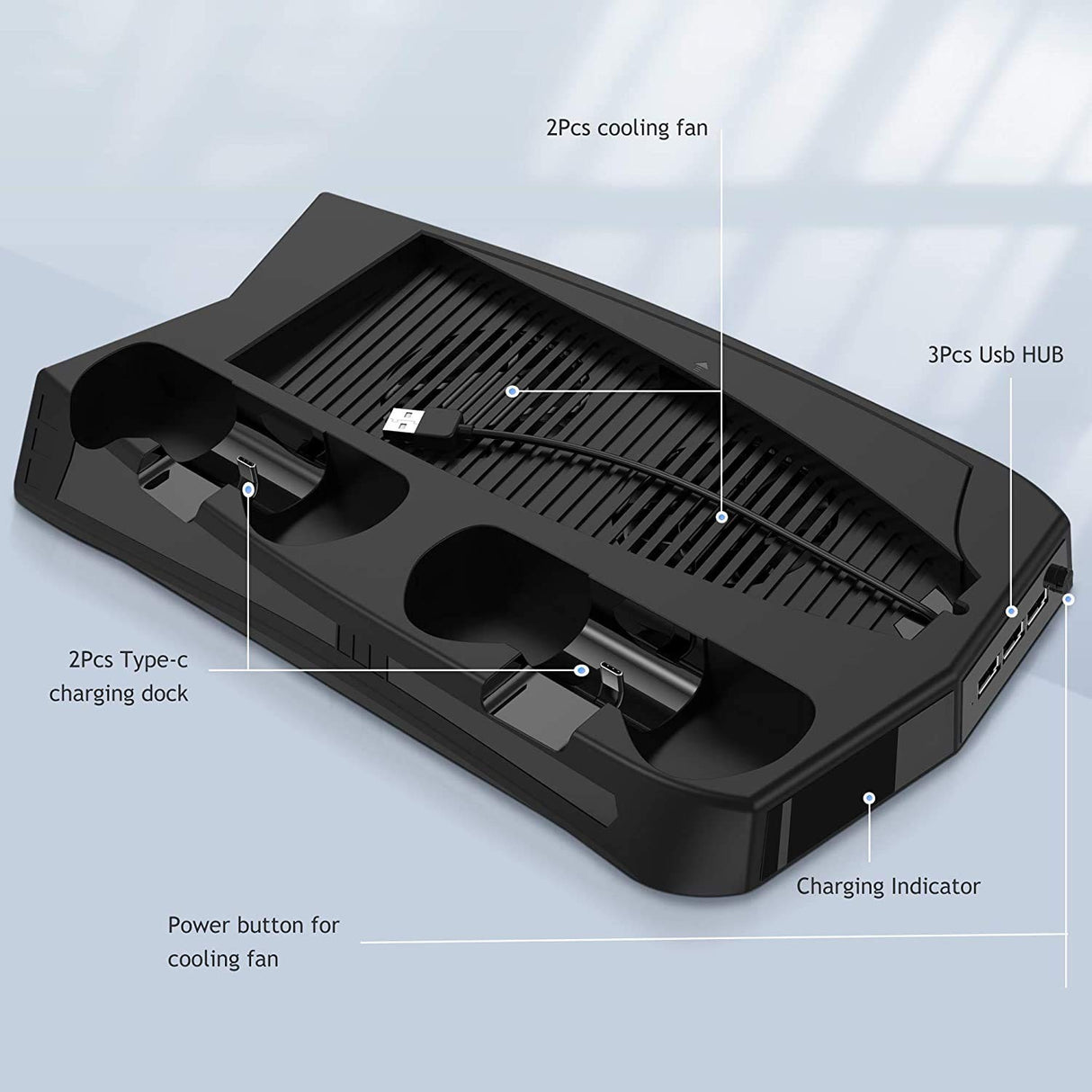 Vertical Stand with Cooling Fan for Play Station 5 and Ps 5 Digital Ed