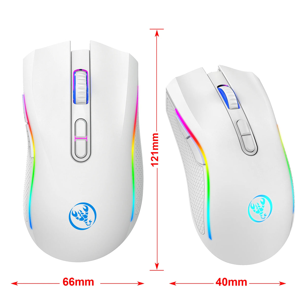T69 2.4G Wireless Mechanical Mouse RGB Gaming Mouse Ergonomic 7 Programmable Buttons 4800DPI Mouse for Office Gamer