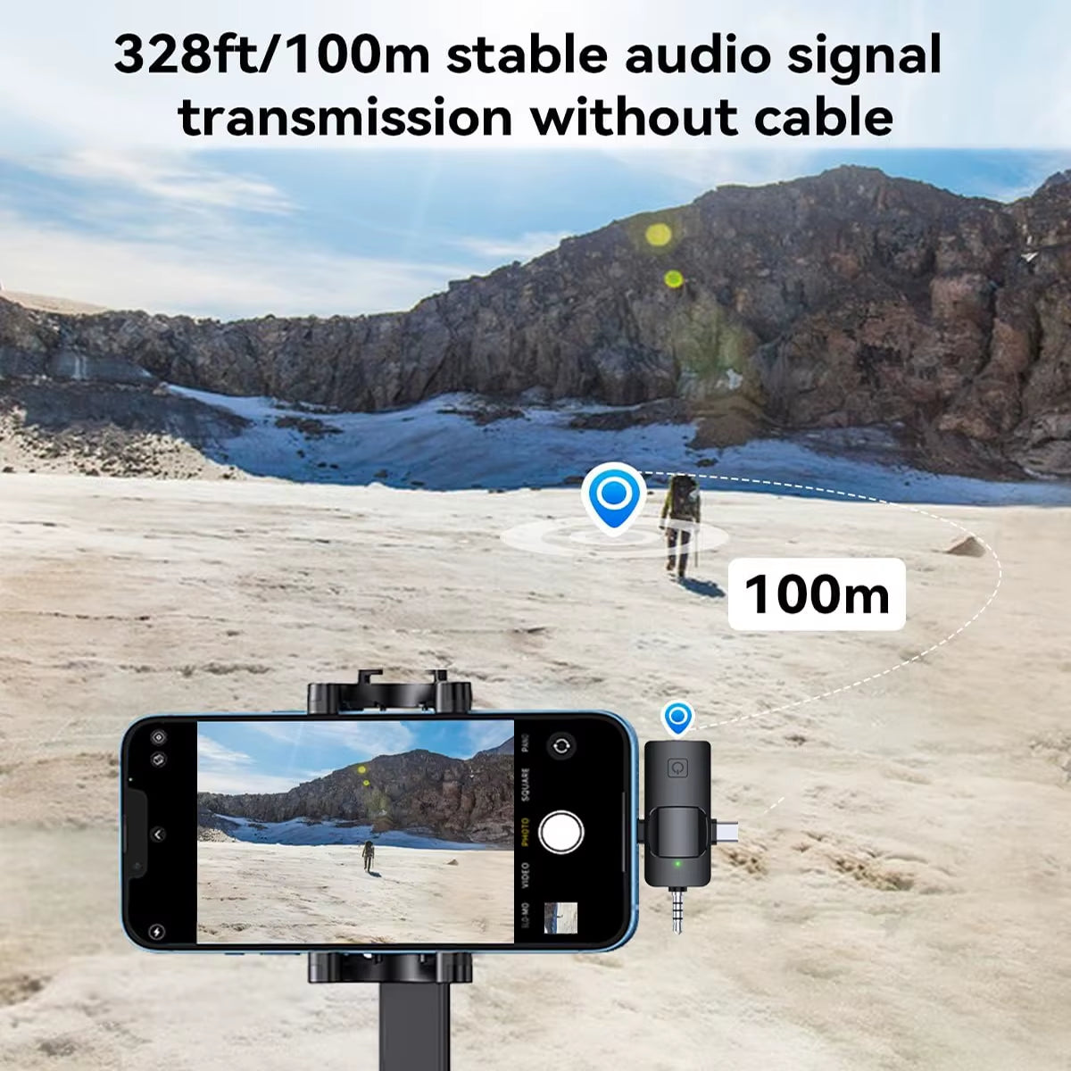 3 In1Microphone for Ios/Android Wireless Lavalier Microphone, Video Recording Noise Reduction, Live Streaming Clip-On Microphone