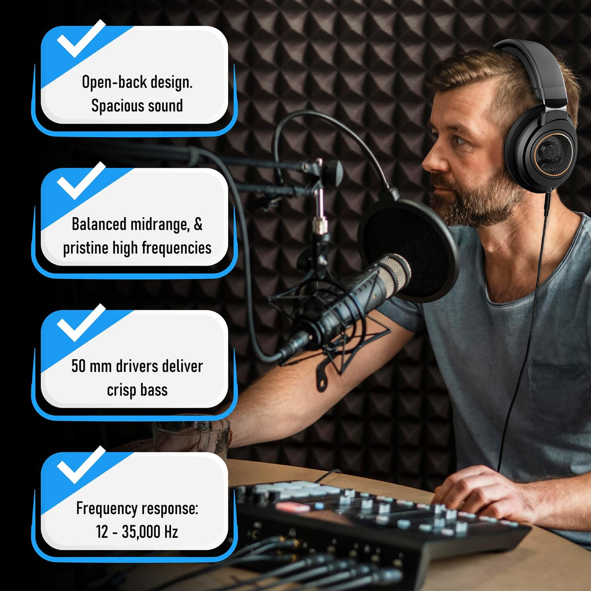 Philips Shp9600 Open Back Headphones with 50Mm Drivers for Quality Sound