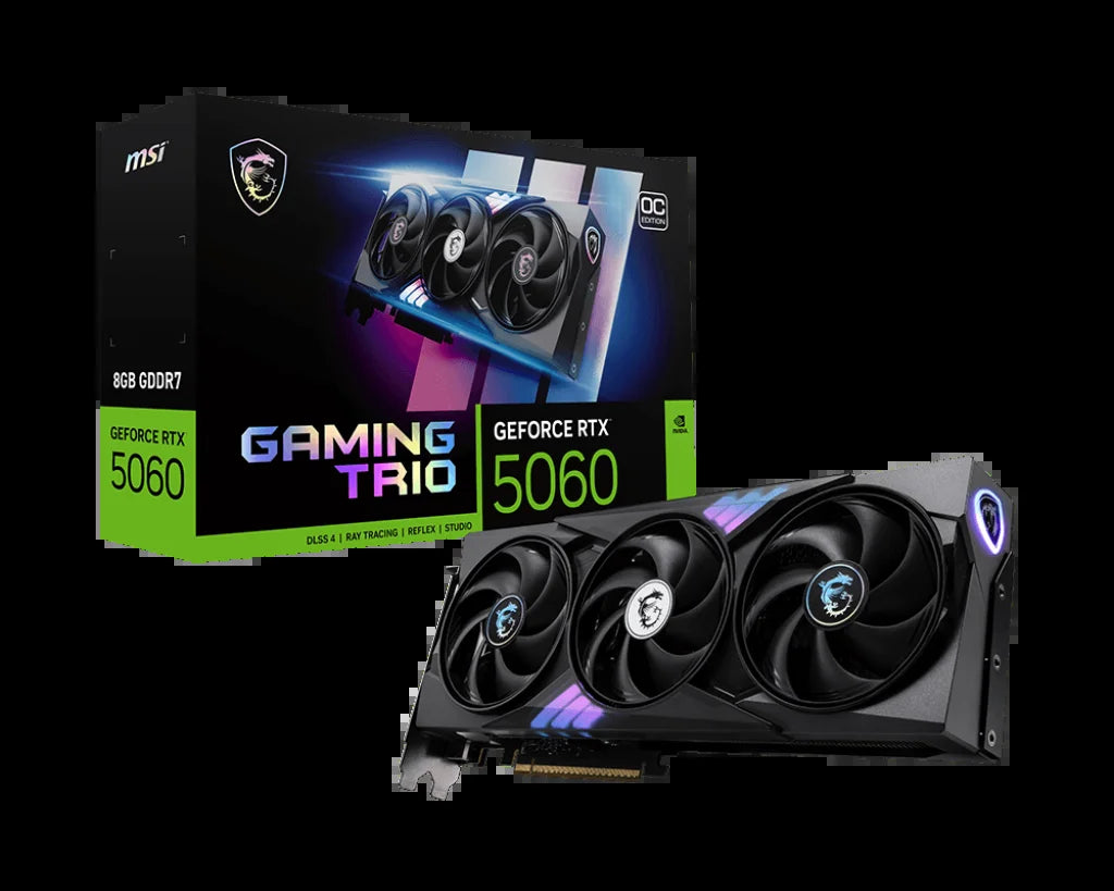 Geforce RTX 5060 8G GAMING TRIO OC Graphics Card, 8GB GDDR7, Dpx3, Hdmix1, DLSS 4