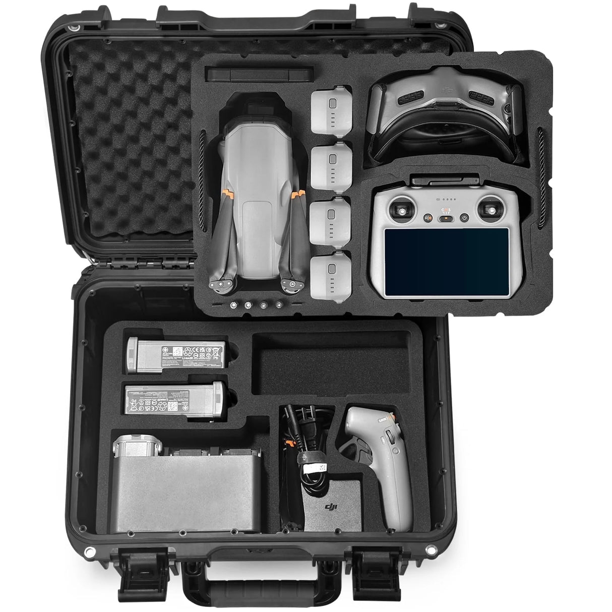 Waterproof Hard Case for DJI Air 3S/Air 3/,DJI RC2/RC N3/RC N2,Goggles 3/ Goggles 2/Goggles Integra,Rc Motion 3/RC Motion 2 and Accessories(Case Only)