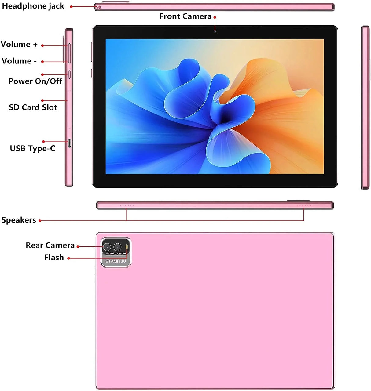 Android 13 Tablet with Keyboard, 10 Inch 2 in 1 Tablets, 12GB RAM+128GB ROM 2.0Ghz CPU Tableta, 2.4G/5G Wifi6 BT 5.0 Tablet PC, 1280*800 HD Tablet with Case Mouse Stylus Film, 6000Mah Battery Tablet