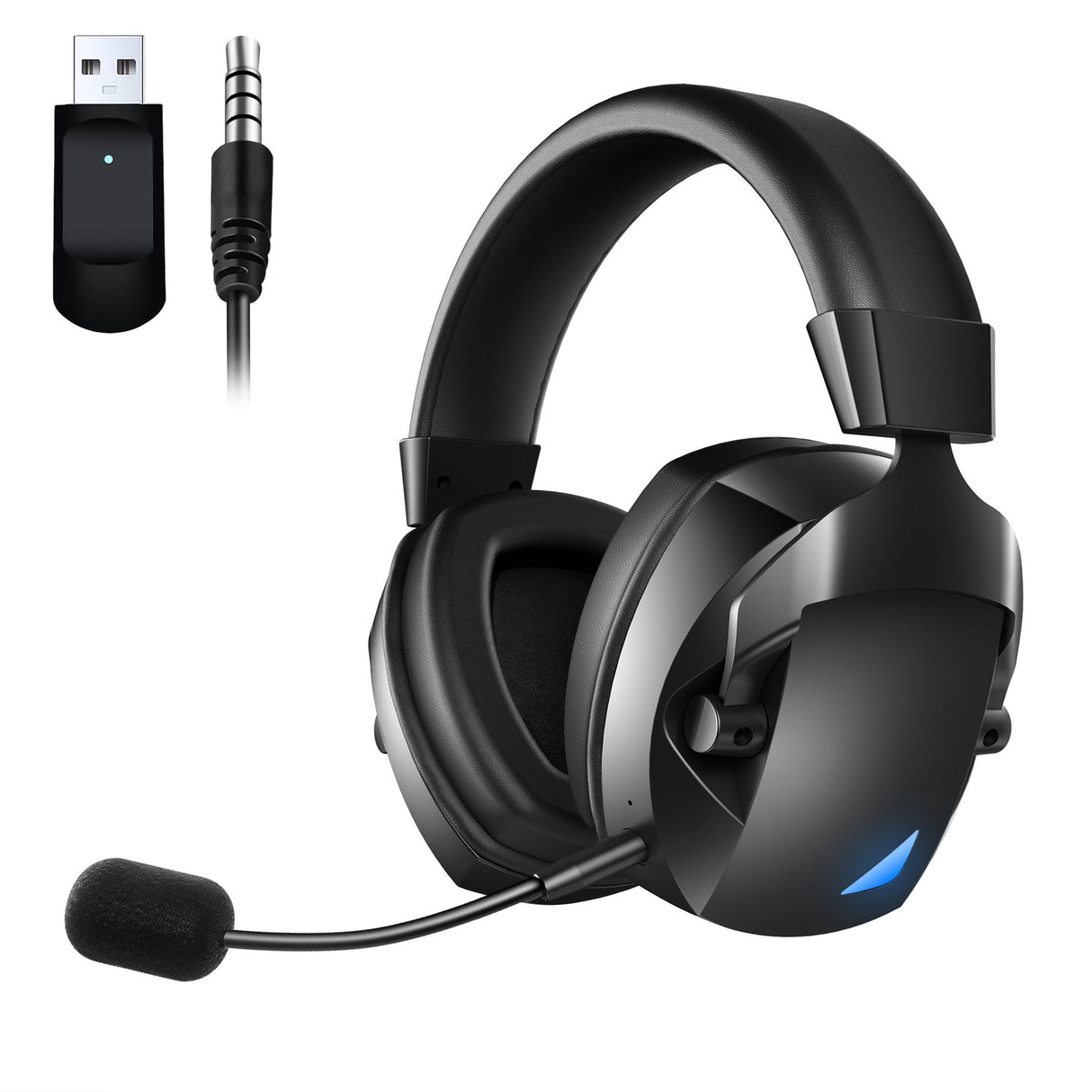 Cross-Border Over-Ear Bluetooth Headphones With Wireless Microphone 2.4G Dual-Mode, For E-Sports, Gaming PCs & PS5