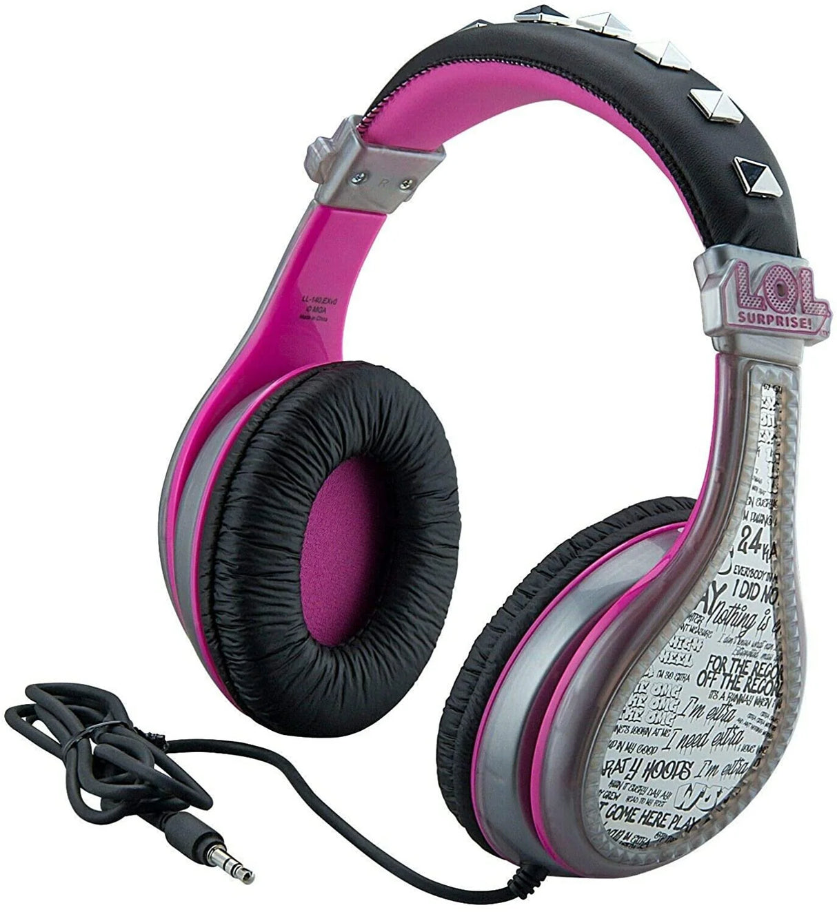 Ekids LOL Surprise Wired Headphones for Kids, Tangle Free Stereo Headphones with Parental Volume Control