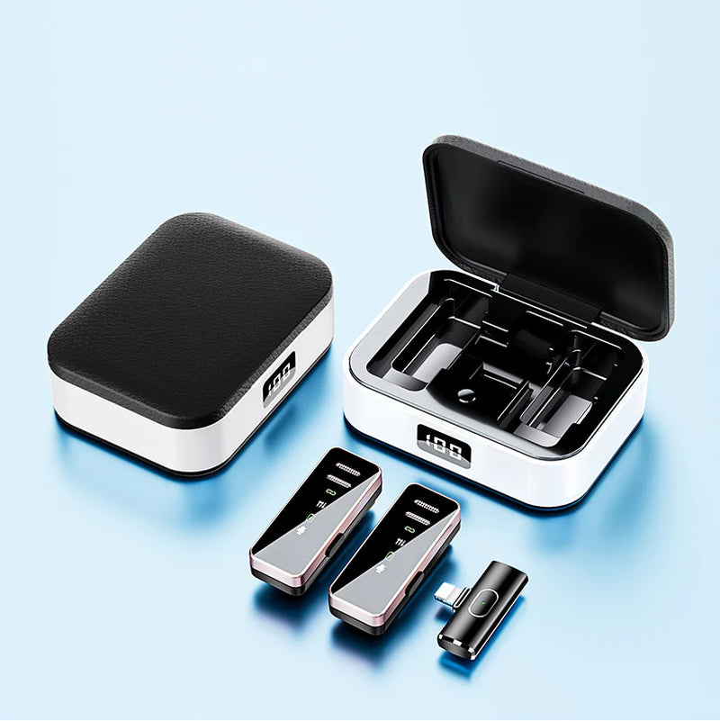 Compact Dual Mic Wireless Lavalier Clip Mic for Outdoor Vlogging and Streaming Mini Mic