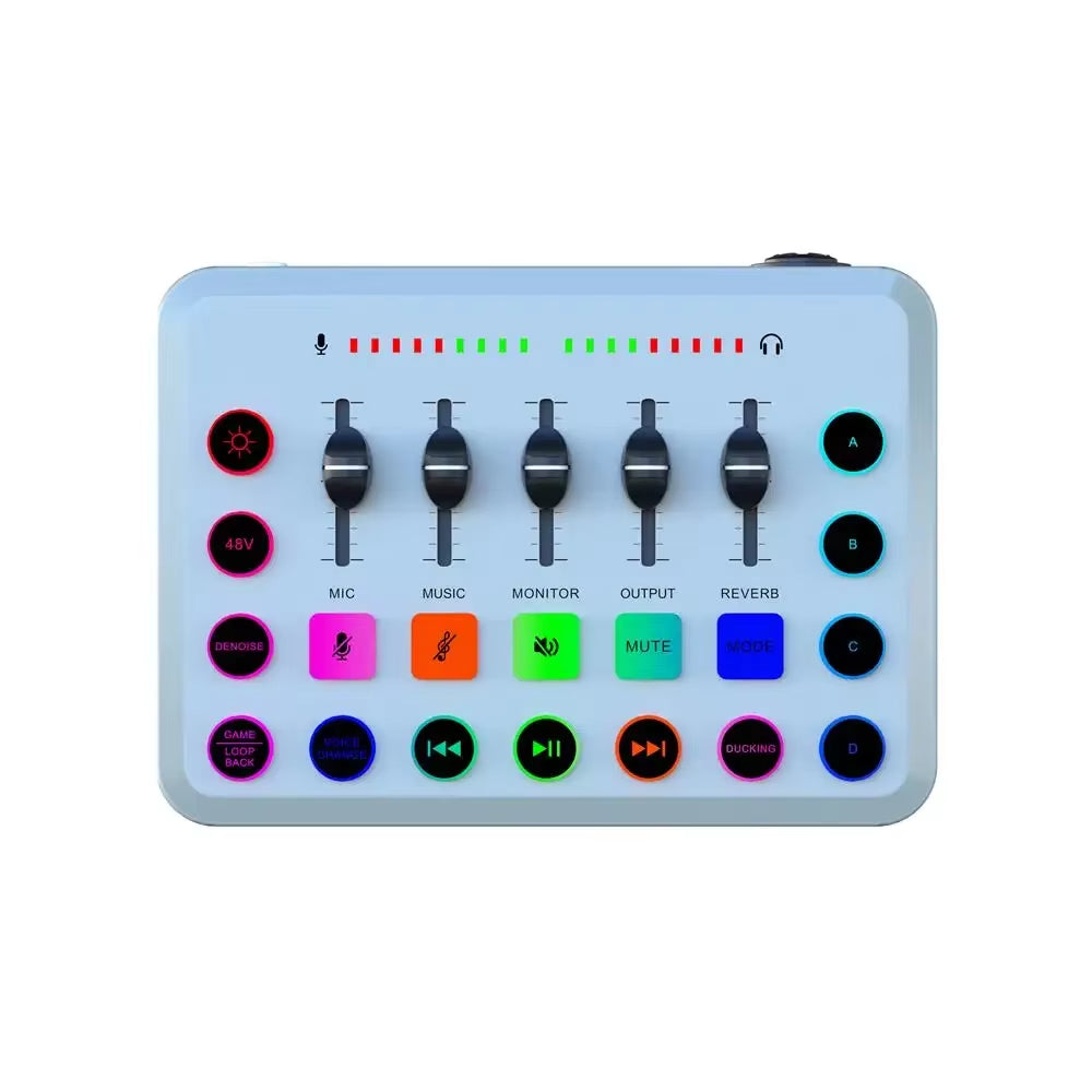 5-Channel Live Sound Card Audio Mixer F11 Professional Studio Recording Kit Podcast Accessories Parts DJ Recording Equipment