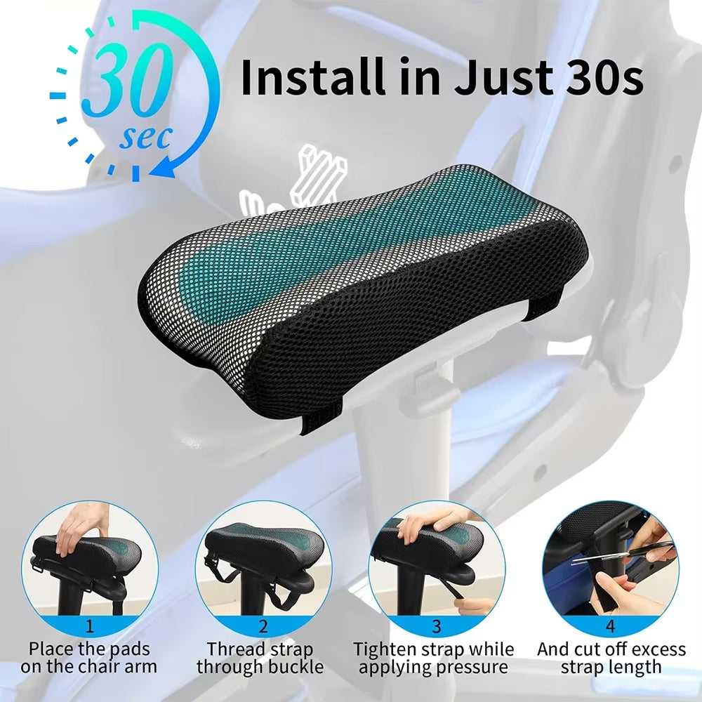 2Pcs Ergonomic Memory Foam Armrest Pads Office Chair Arm Rest Cover Pillow Elbow Support Cushion for Computer,Gaming,Desk Chairs