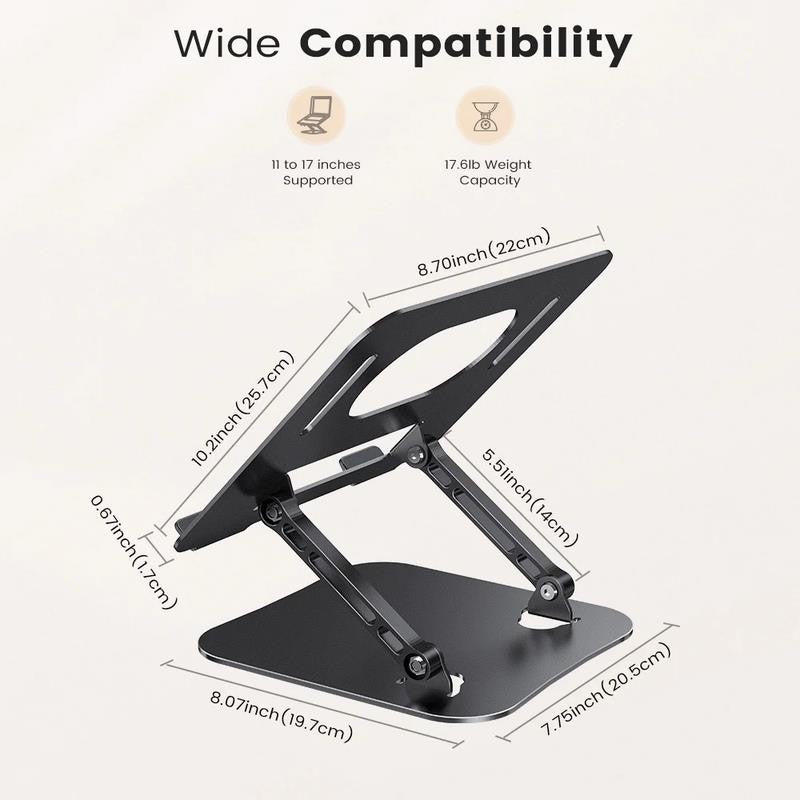 Laptop Stand for Desk, Aluminum Adjustable Stand of Laptop for Mac / HP / Dell