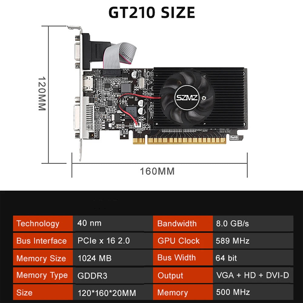 RX 580 GDDR5 Desktop Computer Gaming Graphics Card 1GB-8GB Placa De Video GT1030 GT730 GT610 GT210 GTX650 Video Card