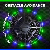 Scoot LED Hand Operated Drone for Kids or Adults - Hands Free Motion Sensor Mini Drones, Easy Indoor Flying Orb Ball Small UFO Toy for Boys and Girls (Green/Blue)