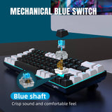Hot Sale  V800 68 Key Wired Keyboard Hot Swappable Switch Ergonomic Ice Blue Backlight Durability Gaming Mechanical Keyboard