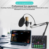 V8S Live Sound Card Podcast Equipment Live Broadcast DJ Device with BM800 Microphone Set for Music/Recording Live Streaming