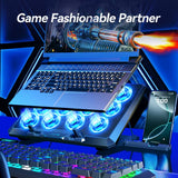 Laptop Cooling Pad with 12 Quiet Fans,12-17.3 Inch Gaming Laptop Cooler Stand with Two USB Ports & Phone Holder