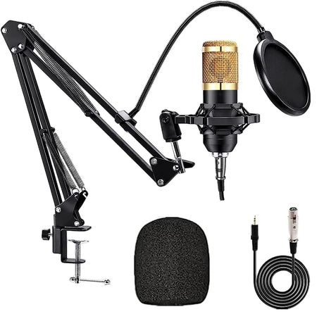 Microphone for Podcast Equipment Bundle, USB Microphone, Microphone for Computer, Perfect for Live Streaming, Gold
