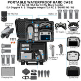 Waterproof Hard Case for DJI Air 3S/Air 3/,DJI RC2/RC N3/RC N2,Goggles 3/ Goggles 2/Goggles Integra,Rc Motion 3/RC Motion 2 and Accessories(Case Only)