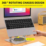 Clearance! Laptop Stand for Desk with 360° Rotating Base, Multi-Angle Adjustable Laptop Stands, Foldable Laptop Riser Compatible with 10 to 15.6 Inches PC Computer, White