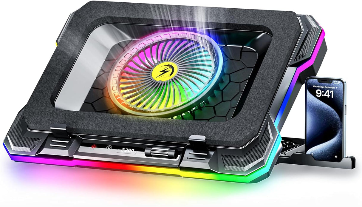 Chillcore RGB Gaming Laptop Cooling Pad with 5.5" Turbo Fan, Rapid Cooling for 1