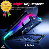 Gaming Laptop Cooling Pad with Powerful Cooler Fans RGB Lighting and Phone Holde