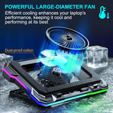 Laptop Cooling Pad Powerful Turbo Fan RGB Gaming Notebook Cooler, Moojay Laptop