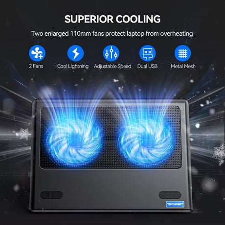 Laptop Cooling Pad 1215.6 Laptop Cooler Gaming Laptop Cooling Stand Wind Speed Adjustable 2 USB Powered Laptop Fan Cooling Pad