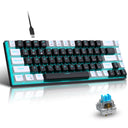 Hot Sale  V800 68 Key Wired Keyboard Hot Swappable Switch Ergonomic Ice Blue Backlight Durability Gaming Mechanical Keyboard