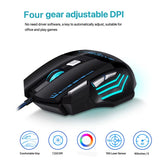 Computer Mouse Gamer Wired Gaming Mouse RGB Backlight Silent 7200 DPI Ergonomic Mice with LED Backlight 7 Buttons for PC Laptop