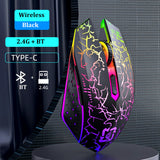 Bluetooth 5.2 Mouse RGB 2.4G Wireless Mouse Dual-Mode Gaming Mouse 6 Buttons Silent Mouse for Macbook Tablet Laptops Computer