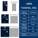 12.8W/Mk Heat Dissipation Silicone Pad CPU/GPU Graphics Card Water Cooling Thermal Pad Mat Motherboard Silicone Grease Pad