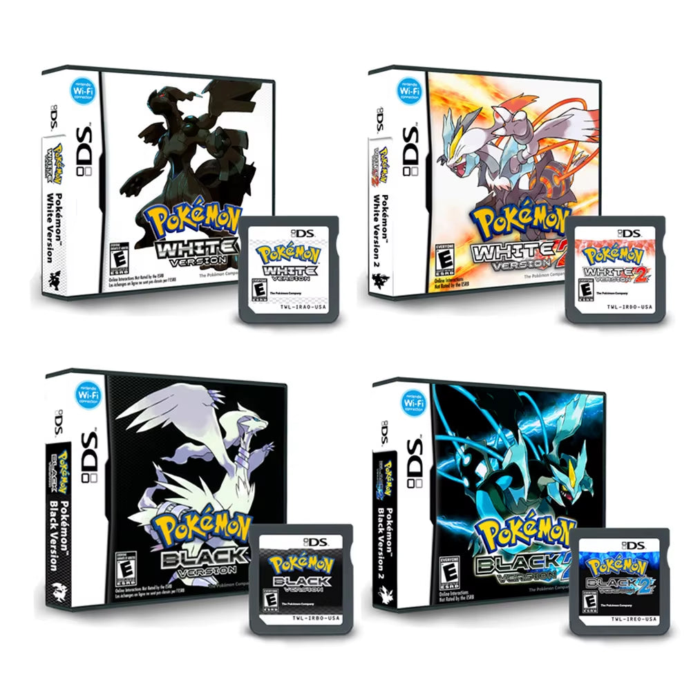 NDS Game Card Pokemon Series Card Pokemon Black 2 Pokemon White 2 USA Version (R4 Card Version) for NDSL 2DS 3DS