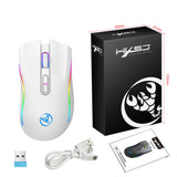 T69 2.4G Wireless Mechanical Mouse RGB Gaming Mouse Ergonomic 7 Programmable Buttons 4800DPI Mouse for Office Gamer