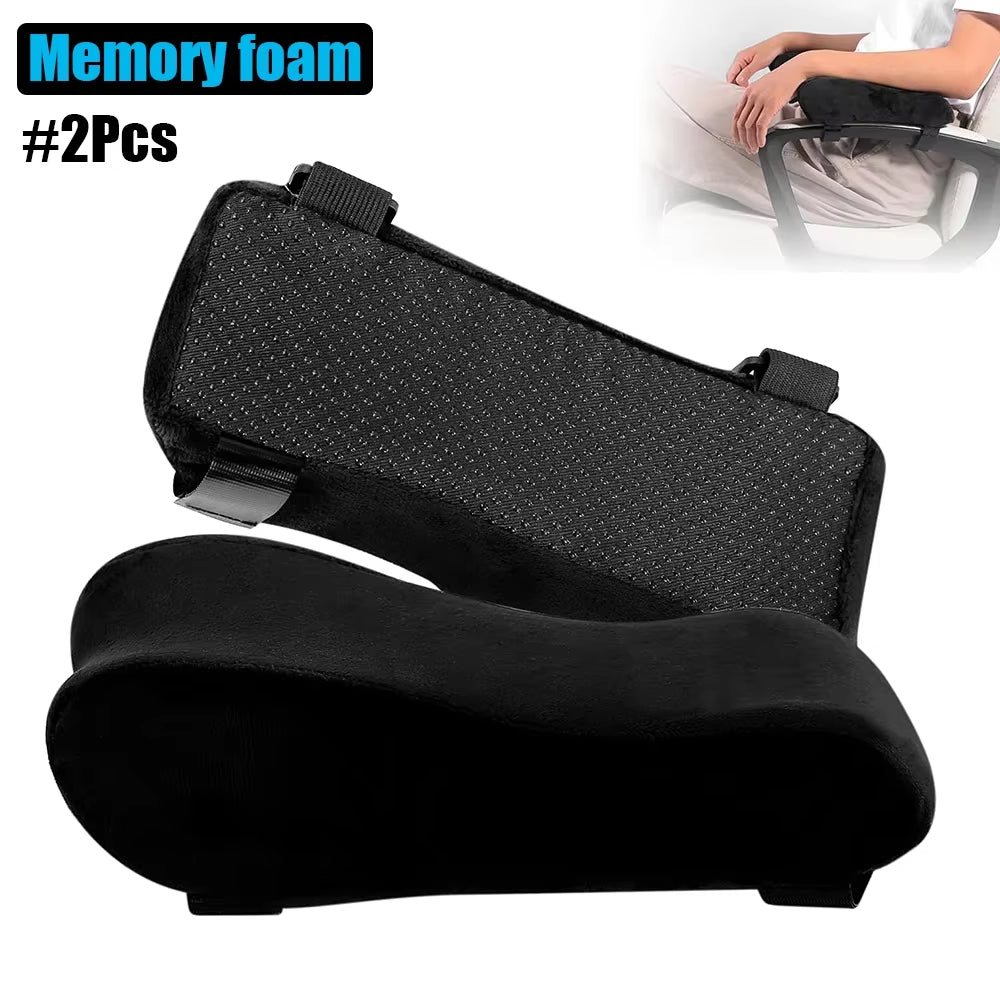 2Pcs Ergonomic Memory Foam Armrest Pads Office Chair Arm Rest Cover Pillow Elbow Support Cushion for Computer,Gaming,Desk Chairs