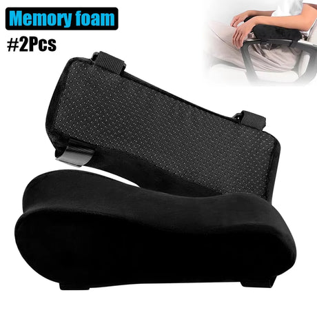 2Pcs Ergonomic Memory Foam Armrest Pads Office Chair Arm Rest Cover Pillow Elbow Support Cushion for Computer,Gaming,Desk Chairs