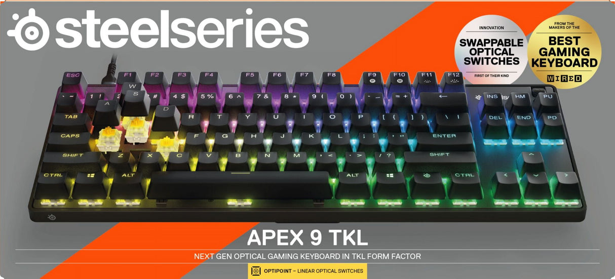 Apex 9 TKL Mechanical Gaming Keyboard – Tenkeyless – RGB – USB-C - Mac/Pc