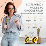 Portable Kitty Cat Karaoke Machine for Kids, Children, & Toddlers W/Bluetooth Speakers, 2 Wireless Microphones, PA System & Karaoke Song Mode! Best Birthday Gift for Boys & Girls - Spinto G3