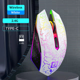 RGB Bluetooth 5.2 Mouse 2.4G Wireless Mouse 6 Buttons Dual-Mode Gaming Mouse Rechargeable Silent Mouse for Macbook Tablet Laptop