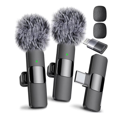 Wireless Lavalier Microphone Type-C Charging Video Record Microphone Portable Audio Recording Mic for Interview Video Podcast