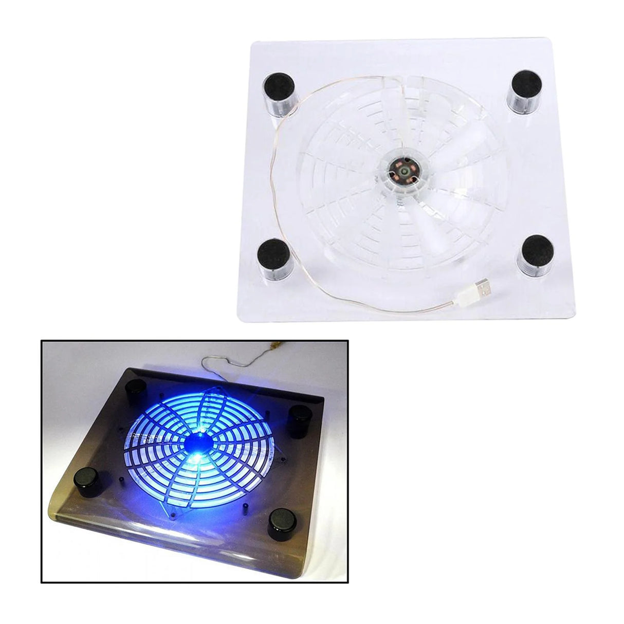 18.8X18.8Cm Laptop Cooling Pad, White Portable USB Powered Fan Cooling , Keep Laptop Cooling, Gift for Friends